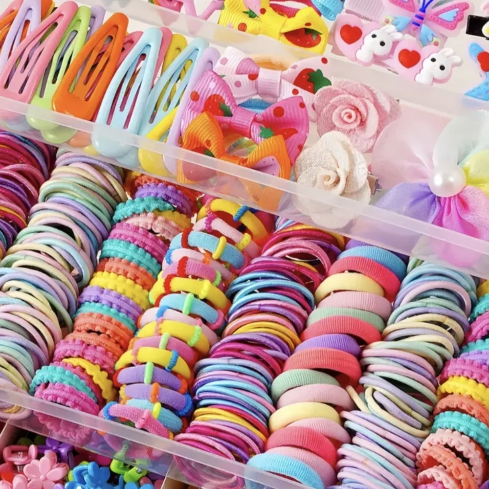 ๐๐618 Piece Colorful Kids Hair Accessories Set - Picture 4 of 10